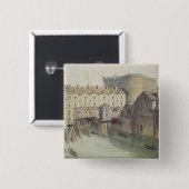 Uitzicht van Petit Chatelet en de Petit Pont Vierkante Button 5,1 Cm (Voorkant /achterkant)