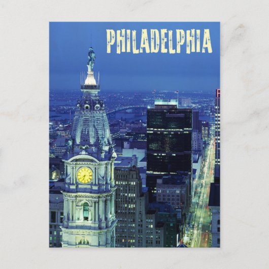 Uitzicht van Philadelphia met stadhuis Briefkaart (Voorkant)