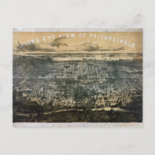 Uitzicht van Philadelphia Pennsylvania 1868 Briefkaart (Voorkant)