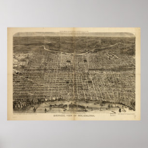 Uitzicht van Philadelphia Pennsylvania 1872 Poster