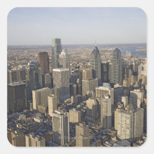 Uitzicht van Philadelphia, Pennsylvania Vierkante Sticker