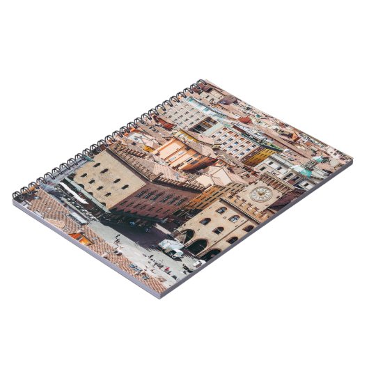 Uitzicht van Piazza Maggiore Square en San Petr Notitieboek (Linkerzijde)