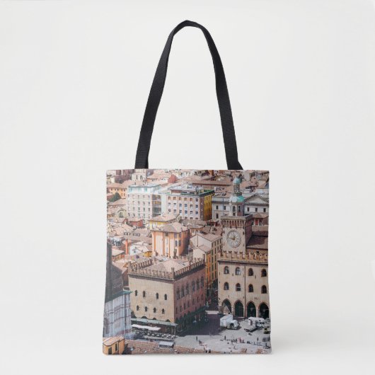 Uitzicht van Piazza Maggiore Square en San Petr Tote Bag (Voorkant)