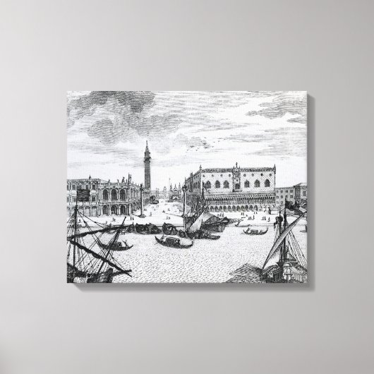 Uitzicht van Piazza San Marco uit de Bacino, Venet Canvas Afdruk (Voorkant)