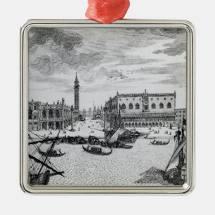 Uitzicht van Piazza San Marco uit de Bacino, Venet Metalen Ornament