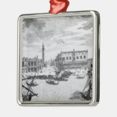 Uitzicht van Piazza San Marco uit de Bacino, Venet Metalen Ornament (Links)