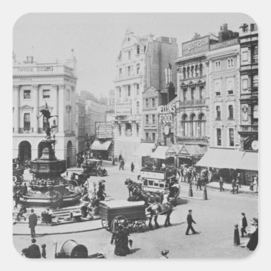 Uitzicht van Piccadilly Circus, c. 1900 Vierkante Sticker (Voorkant)