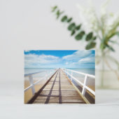Uitzicht van Pier over Zee Briefkaart (Staand voorkant)