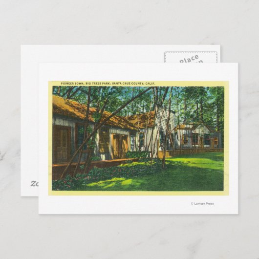 Uitzicht van Pioneer Town in Big Trees Park Briefkaart (Voorkant / Achterkant)