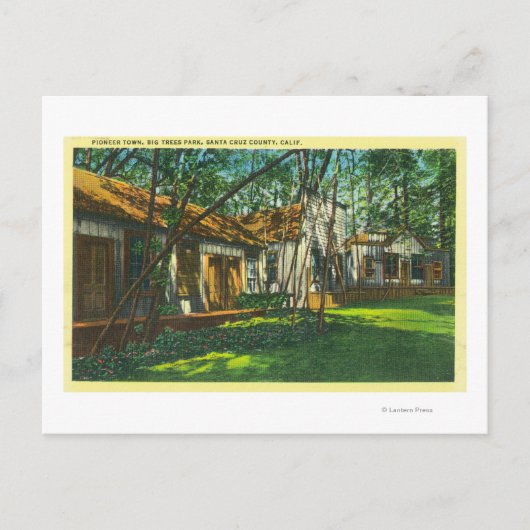 Uitzicht van Pioneer Town in Big Trees Park Briefkaart (Voorkant)