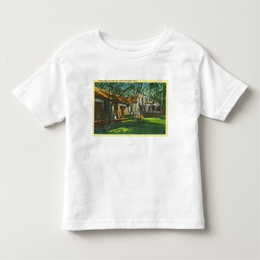 Uitzicht van Pioneer Town in Big Trees Park Kinder Shirts (Voorkant)