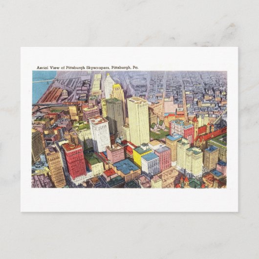  Uitzicht van Pittsburgh Briefkaart (Voorkant)