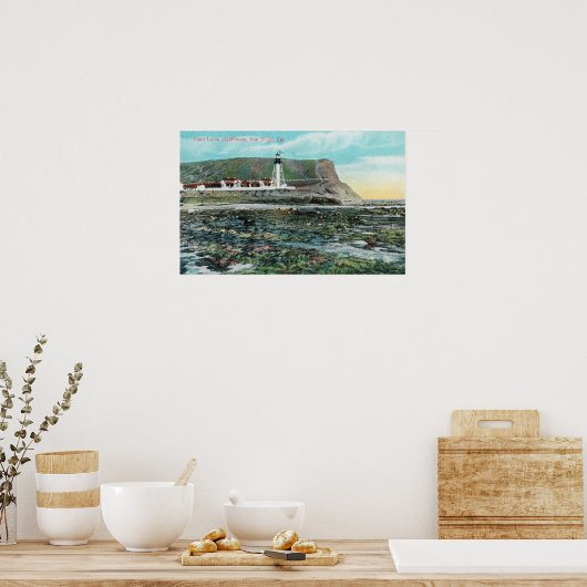 Uitzicht van Point Loma Lighthouse San Diego, CA Poster (Keuken)