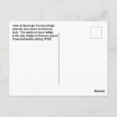 Uitzicht van Ponte Vecchio, Florence Italië Briefkaart (Achterkant)