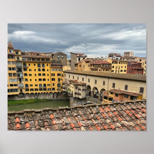 Uitzicht van Ponte Vecchio, Florence Italië Poster (Voorkant)