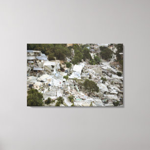 Uitzicht van Port-au-Prince, Haïti Canvas Afdruk