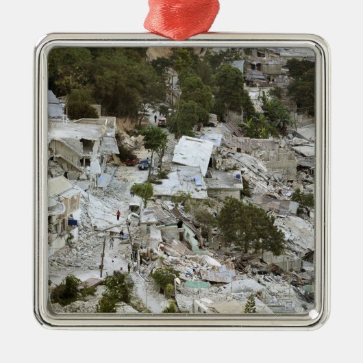 Uitzicht van Port-au-Prince, Haïti Metalen Ornament (Voorkant)