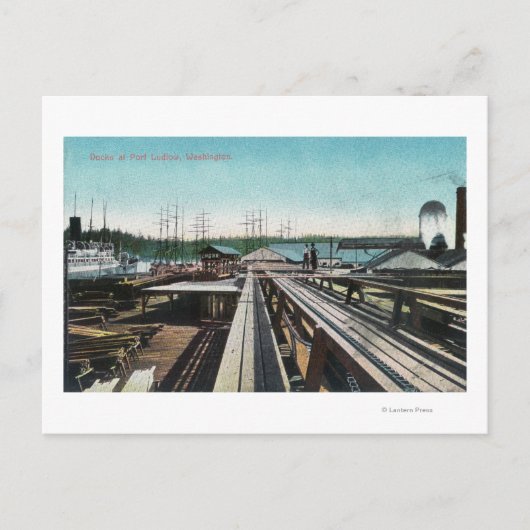 Uitzicht van Port Ludlow DocksPort Ludlow, WA Briefkaart (Voorkant)