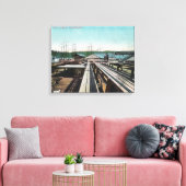 Uitzicht van Port Ludlow DocksPort Ludlow, WA Canvas Afdruk (Insitu (Woonkamer))