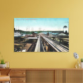 Uitzicht van Port Ludlow DocksPort Ludlow, WA Canvas Afdruk (Insitu (Woonkamer))