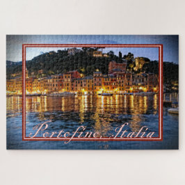 Uitzicht van Portofino, Italië bij nacht - 20x30 Legpuzzel