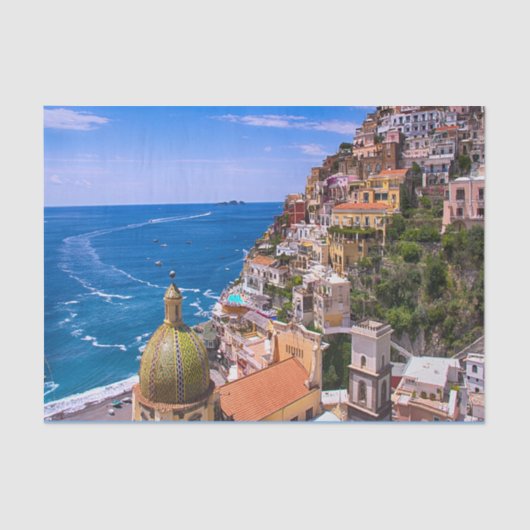 Uitzicht van Positano, ontkoppeling van Italië Tissuepapier (Voorkant)