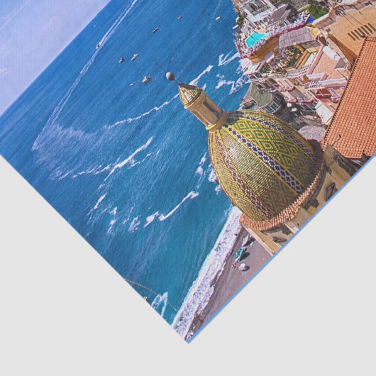 Uitzicht van Positano, ontkoppeling van Italië Tissuepapier (Detail)