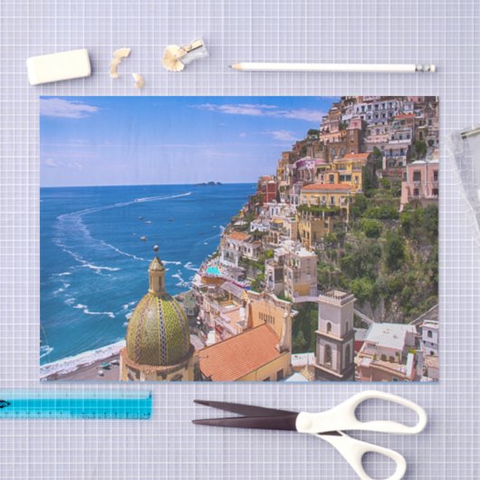 Uitzicht van Positano, ontkoppeling van Italië Tissuepapier (Craft)