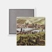Uitzicht van Praag Magneet (Voorkant / Achterkant)