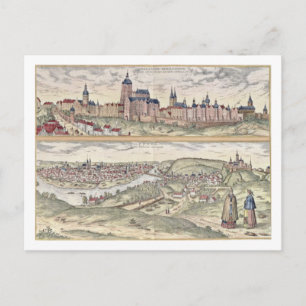 Uitzicht van Praag met (boven) het keizerpaleis Briefkaart