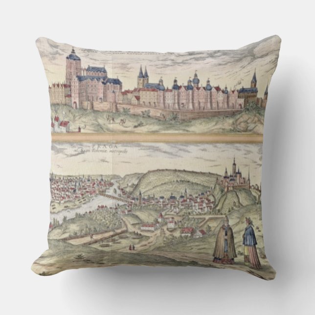 Uitzicht van Praag met (boven) het keizerpaleis Kussen (Voorkant)