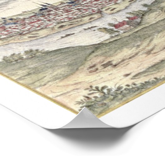 Uitzicht van Praag met (boven) het keizerpaleis Poster (Hoek)