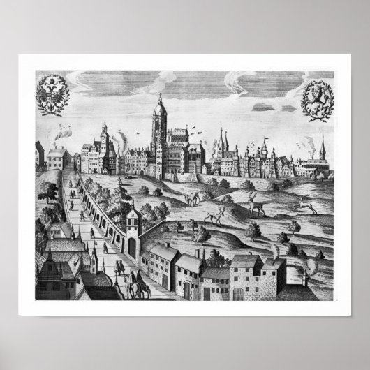 Uitzicht van Praag met het Imperial Palace en het Poster (Voorkant)