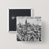 Uitzicht van Praag met het Imperial Palace en het Vierkante Button 5,1 Cm (Voorkant /achterkant)
