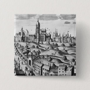 Uitzicht van Praag met het Imperial Palace en het Vierkante Button 5,1 Cm