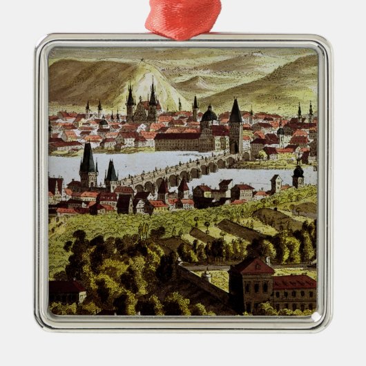Uitzicht van Praag Metalen Ornament (Voorkant)