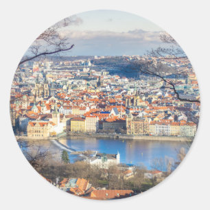 Uitzicht van Praag Ronde Sticker