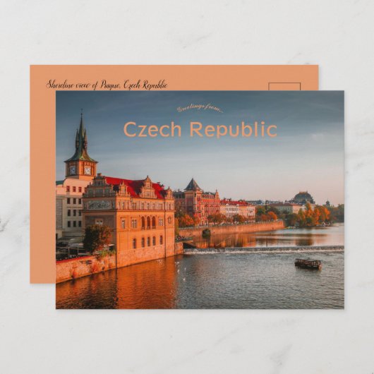 Uitzicht van Praag Tsjechië Briefkaart (Voorkant / Achterkant)
