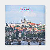 Uitzicht van Praag van de Vyšehrad Fort. Magneet (Voorkant)
