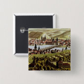 Uitzicht van Praag Vierkante Button 5,1 Cm (Voorkant /achterkant)