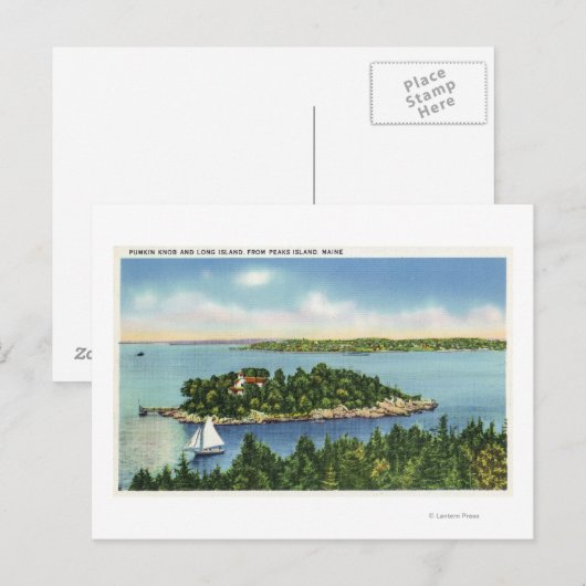 Uitzicht van Pumkin Knob en Long Island Briefkaart (Voorkant / Achterkant)