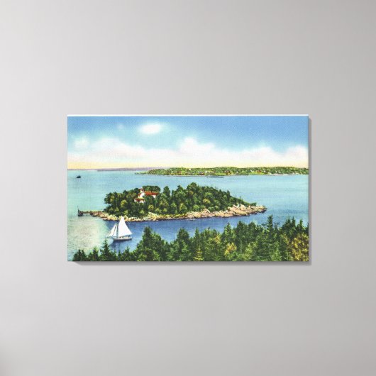 Uitzicht van Pumkin Knob en Long Island Canvas Afdruk (Voorkant)