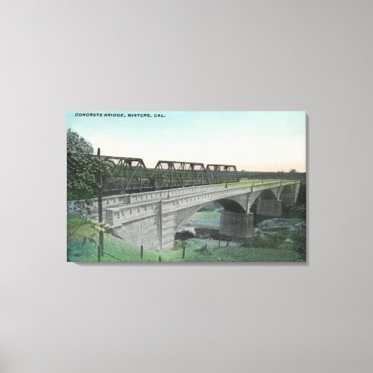 Uitzicht van Putah Creek BridgeWinters, CA Canvas Afdruk (Voorkant)