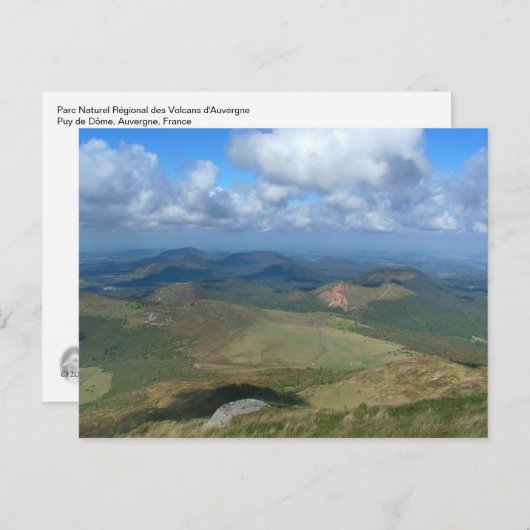 Uitzicht van Puy de Dôme Briefkaart (Voorkant / Achterkant)