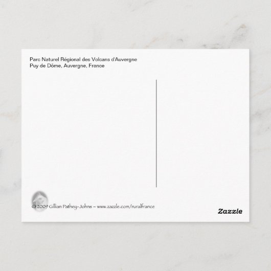 Uitzicht van Puy de Dôme Briefkaart (Achterkant)