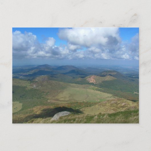 Uitzicht van Puy de Dôme Briefkaart (Voorkant)