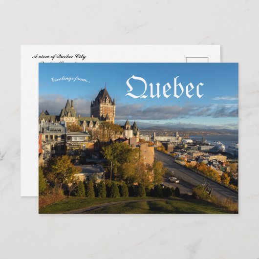 Uitzicht van Quebec City Briefkaart (Voorkant / Achterkant)