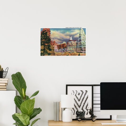 Uitzicht van Queen Victoria Rock Formation Poster (Thuiskantoor)