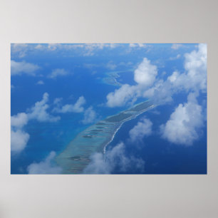 Uitzicht van Rangiroa-vliegtuigen Poster