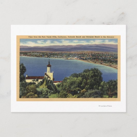 Uitzicht van Redondo- en Hermosa-stranden Briefkaart (Voorkant)